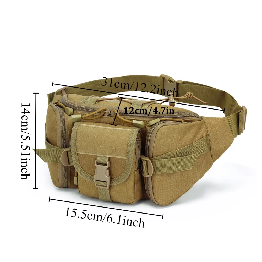Outdoor Tactical Waist Bag Fashionable and Multifunctional Slanted Chest Bag Large-Capacity Multi-Compartment Nylon Waist Packs