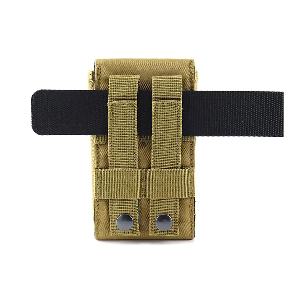 1Pc Outdoor Molle System Tactical Camouflage Mini Nylon Waist Pack 6in Phone Holder Sport Waist Bag Outdoor Sports Phone Bag