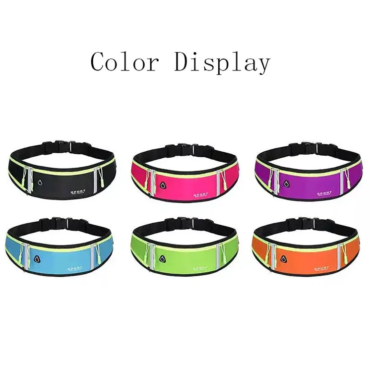 Reflective Waterproof Sports Kettle Waist Bag with Headphone Jack Ultra-Thin Running Waist Bag Trendy Simple and Portable