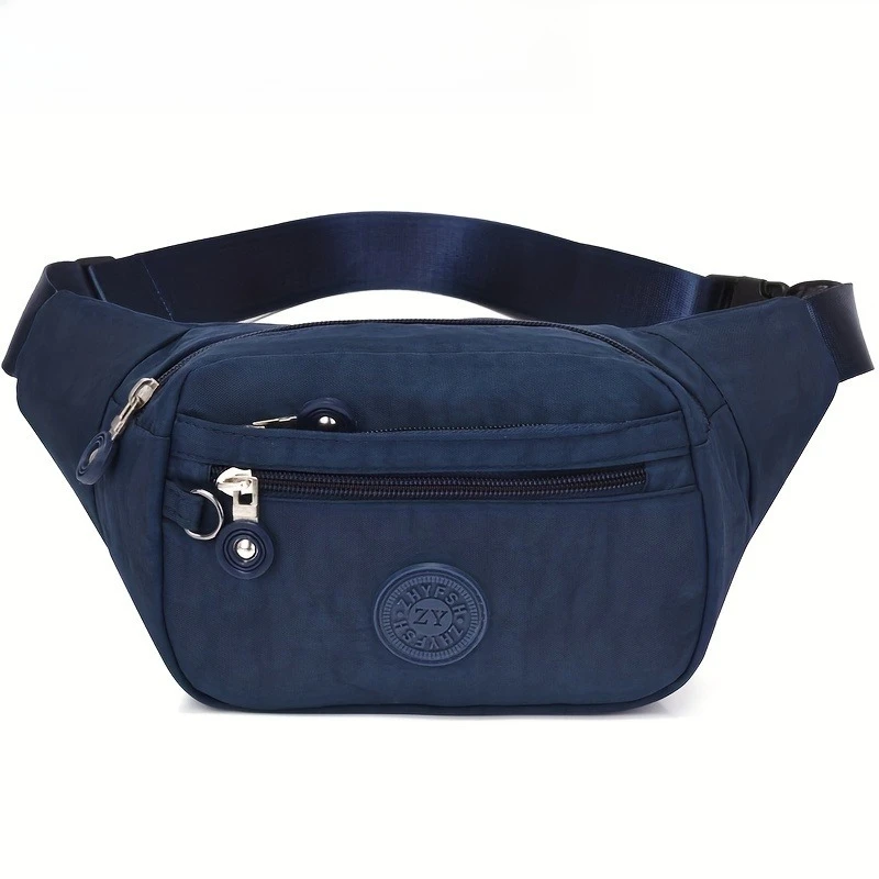 Lightweight Fanny Pack Crossbody Sling Bag, Multi Zipper Pockets Adjustable Wide Strap Waist Purse, Chest Bag for Women Running