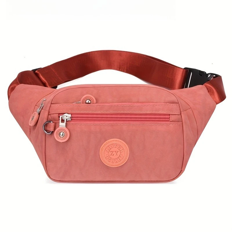 Lightweight Fanny Pack Crossbody Sling Bag, Multi Zipper Pockets Adjustable Wide Strap Waist Purse, Chest Bag for Women Running