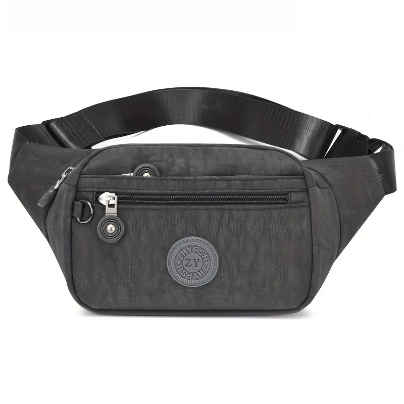 Lightweight Fanny Pack Crossbody Sling Bag, Multi Zipper Pockets Adjustable Wide Strap Waist Purse, Chest Bag for Women Running