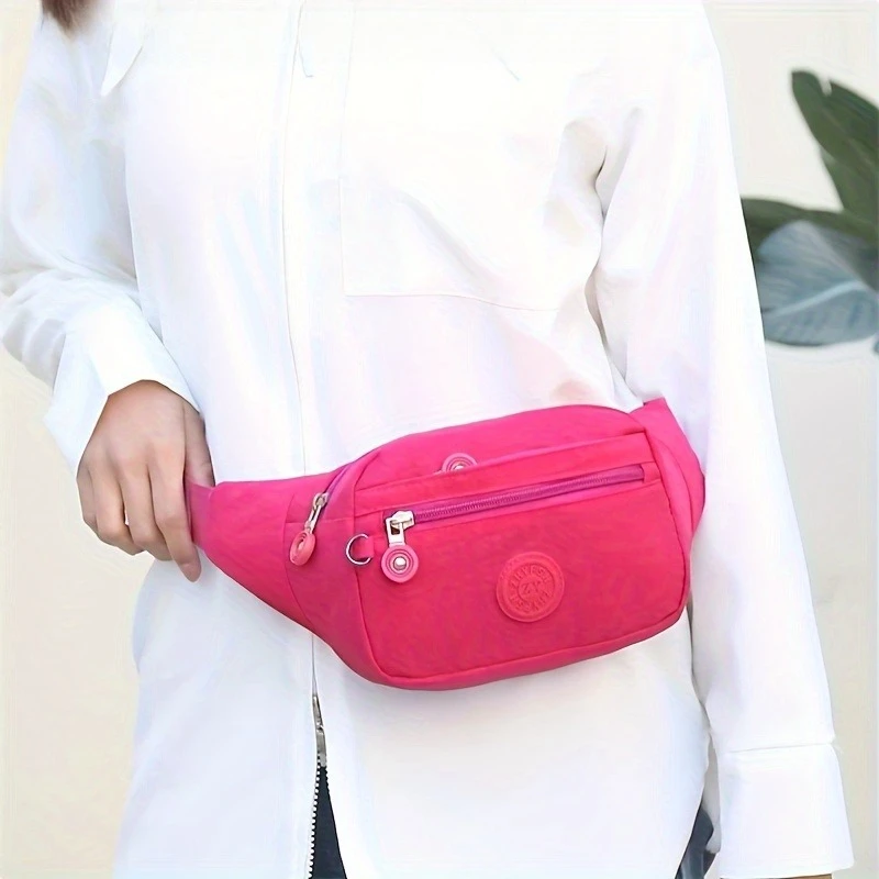 Lightweight Fanny Pack Crossbody Sling Bag, Multi Zipper Pockets Adjustable Wide Strap Waist Purse, Chest Bag for Women Running
