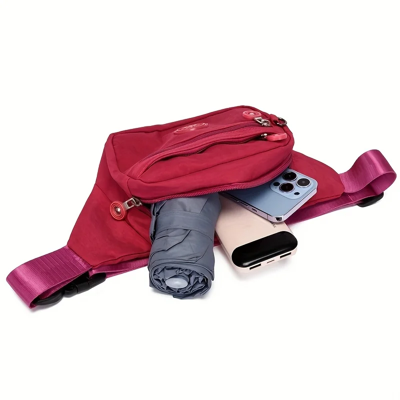 Lightweight Fanny Pack Crossbody Sling Bag, Multi Zipper Pockets Adjustable Wide Strap Waist Purse, Chest Bag for Women Running