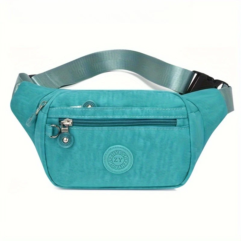 Lightweight Fanny Pack Crossbody Sling Bag, Multi Zipper Pockets Adjustable Wide Strap Waist Purse, Chest Bag for Women Running