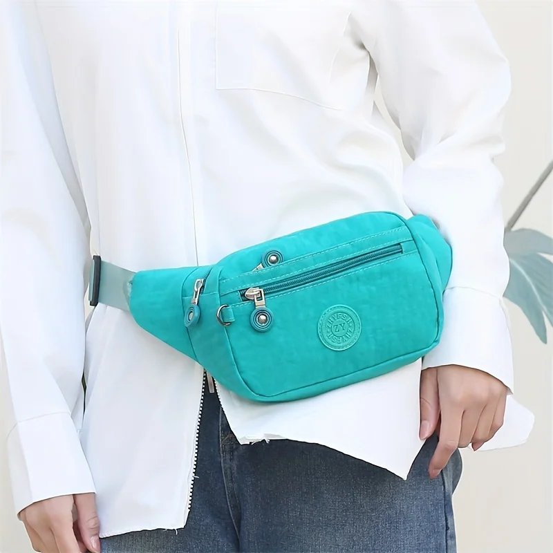 Lightweight Fanny Pack Crossbody Sling Bag, Multi Zipper Pockets Adjustable Wide Strap Waist Purse, Chest Bag for Women Running
