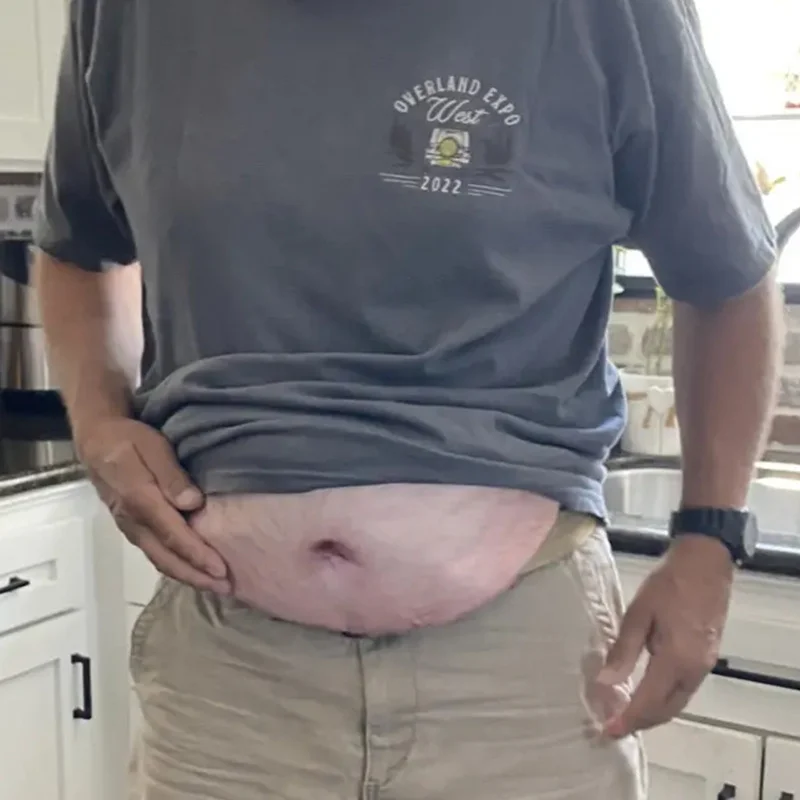 Fun Beer Belly Fanny Waist Packs Bag, Innovative Realistic Fake Dad Belly Adjustable Multifunctional Sports Hanging Waist Bag