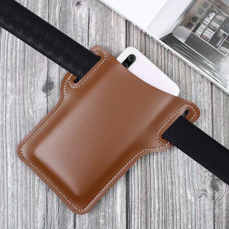 Men's Lightweight Portable Belt Clip Phone Bag Retro Storage Waist Bag Multifunctional Phone Holder Wallet Outdoor Travel Hiking