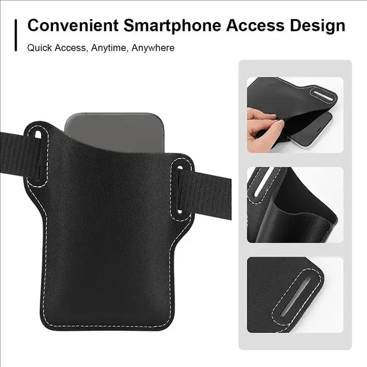 Men's Lightweight Portable Belt Clip Phone Bag Retro Storage Waist Bag Multifunctional Phone Holder Wallet Outdoor Travel Hiking