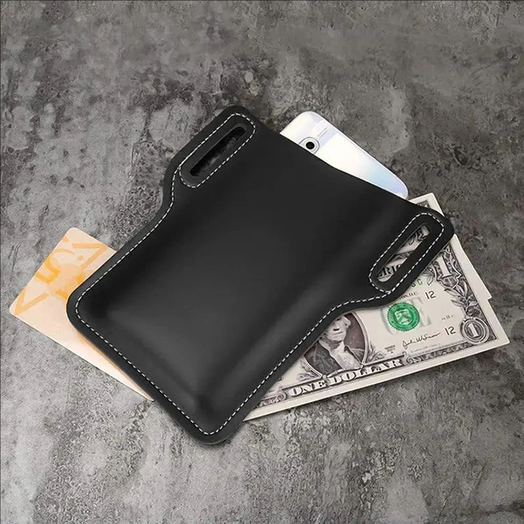 Men's Lightweight Portable Belt Clip Phone Bag Retro Storage Waist Bag Multifunctional Phone Holder Wallet Outdoor Travel Hiking