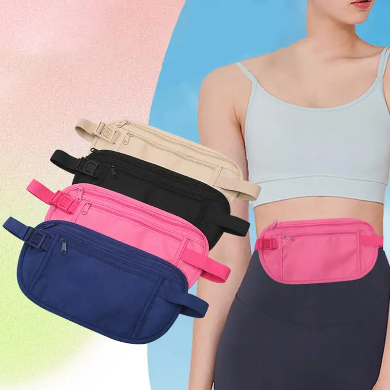 Invisible Travel Waist Packs Pouch For Passport Money Belt Bag Hidden Security Wallet Multipurpose Sports Waist Bags For Unisex