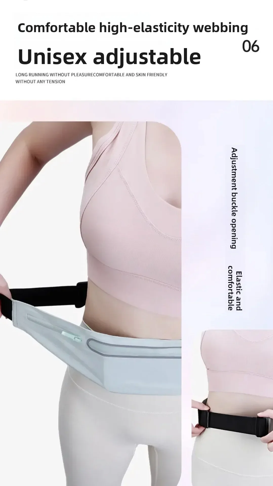 Running Sports Fanny Pack Outdoor Sports Lightweight Waterproof Invisible Anti-Theft equipment Men's and Women's Multi-Function