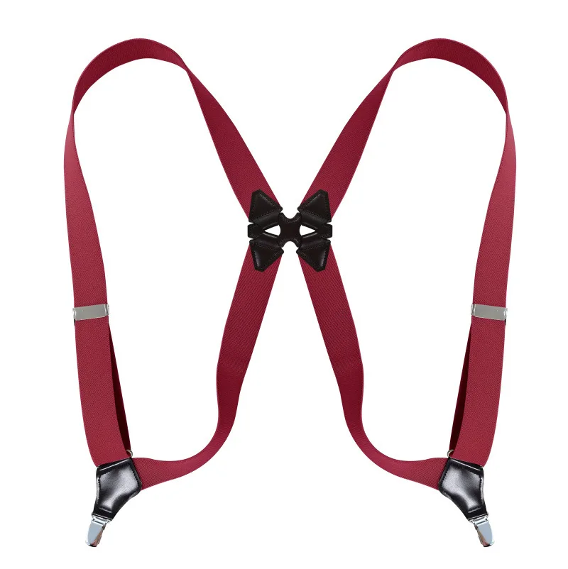 Hip-Clip Suspenders for Men Heavy Duty Big Tall 3.5cm 2 Clips Adjustable Elastic Trouser Braces Strap Belt Gifts for Dad Husband