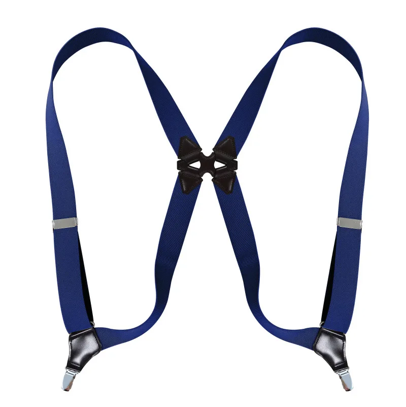 Hip-Clip Suspenders for Men Heavy Duty Big Tall 3.5cm 2 Clips Adjustable Elastic Trouser Braces Strap Belt Gifts for Dad Husband