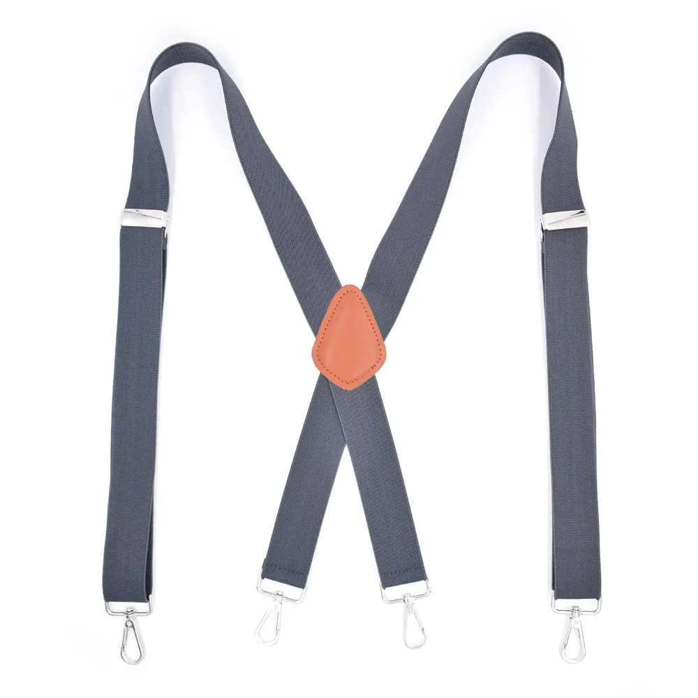 Men's Suspenders 3.5cm X-back 4 Swivel Metal Clip Hooks Adjustable Elastic Trouser Braces Fashion Gifts for Men Dad Husband