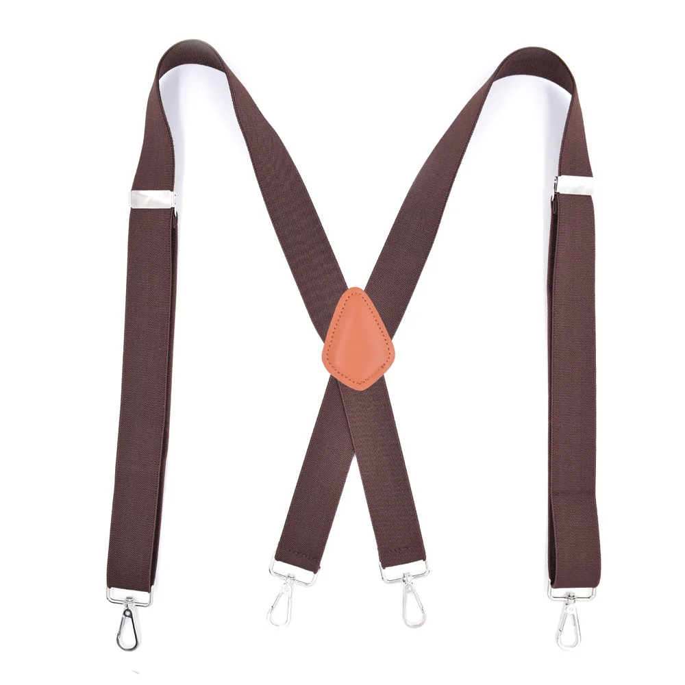 Men's Suspenders 3.5cm X-back 4 Swivel Metal Clip Hooks Adjustable Elastic Trouser Braces Fashion Gifts for Men Dad Husband