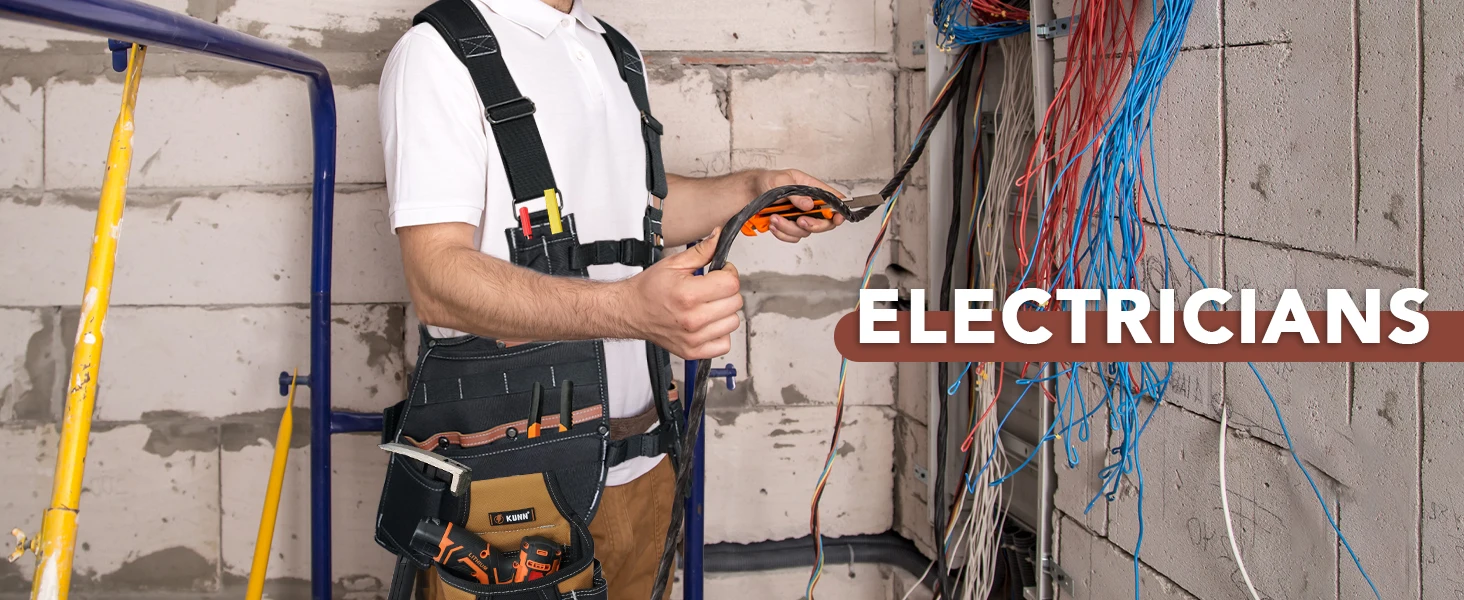 Leather Tool Vest for Men – Adjustable 37-Pocket Work Vest for Electricians, Carpenters, and Construction Workers