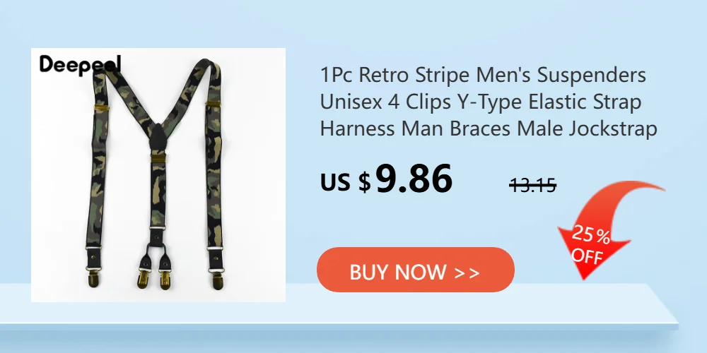 Deepeel 2.5cm Wide Faux Leather Men's Suspenders 2 Clip Hooks Adjust Strap Harness Man Braces Adult Costume Suspender Jockstrap
