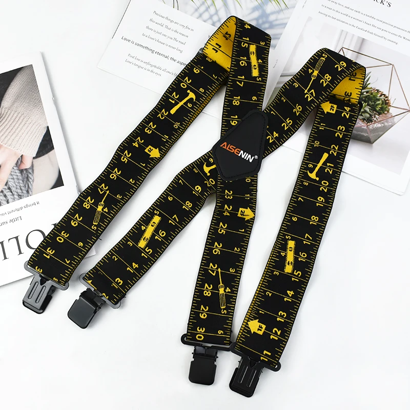 Deepeel 5cm Widen Adult Men's Suspender X-type 4 Clips Elastic Braces Adjustable Straps Suspenders for Pants Shirt Man Jockstrap