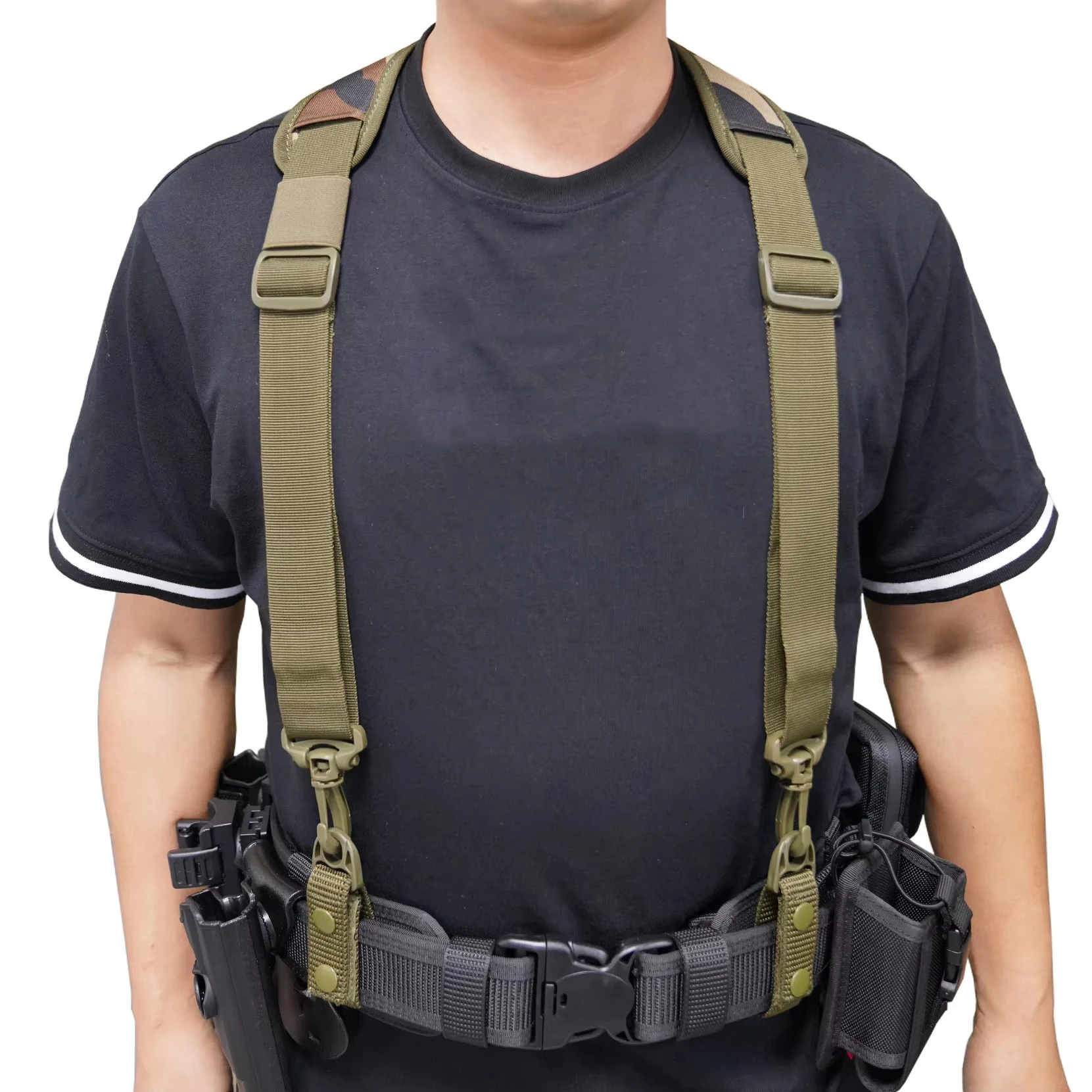 MeloTough Tactical Harness Tactical Suspenders 1.5 inch Police Suspenders for Duty Belt Suspender Adjuster Braces For Man