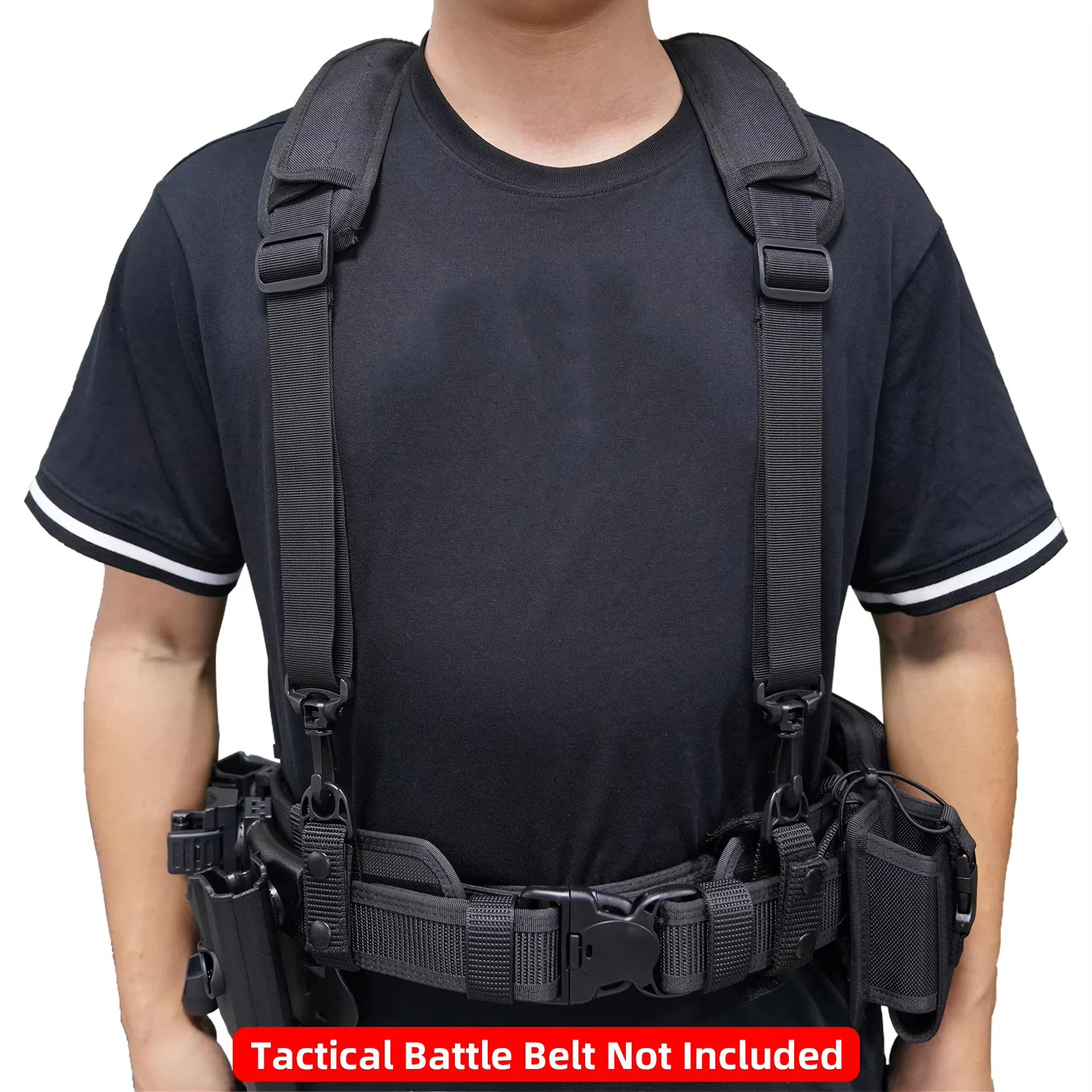 MeloTough Tactical Harness Tactical Suspenders 1.5 inch Police Suspenders for Duty Belt Suspender Adjuster Braces For Man