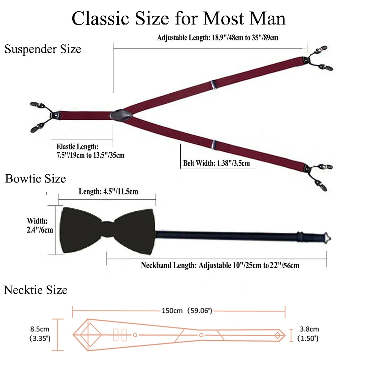 Barry.Wang Designer Mens Suspender Hanky Cufflinks Tie Set Adjustable Clip On Braces Self Necktie Male Wedding Business