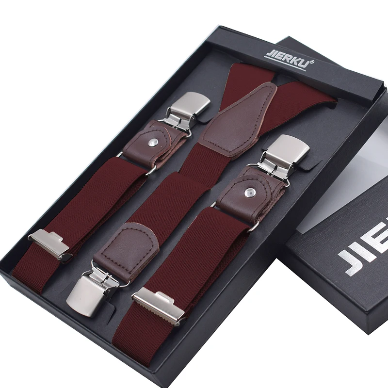 New Man's Suspenders New Braces 3 Clips Leather Casual Suspensorios Trousers Strap Gift For Dad High Quality Tirantes