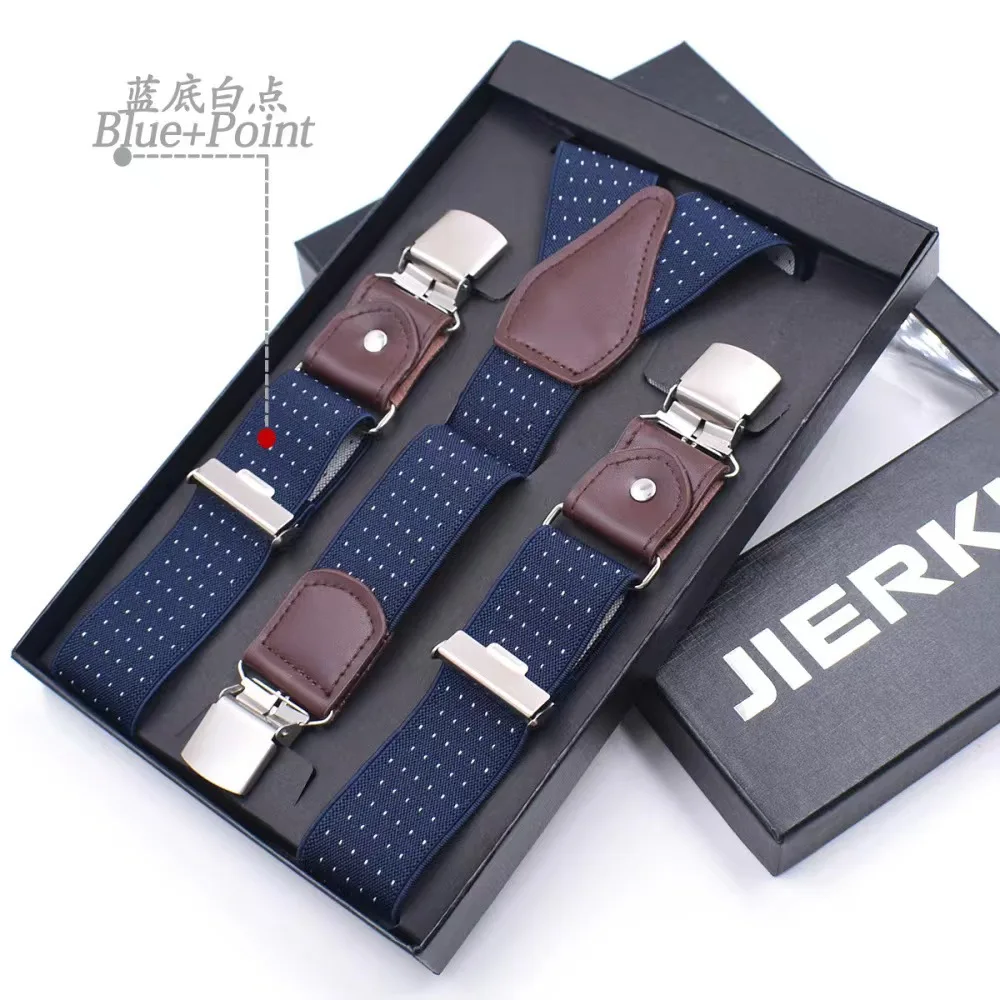 New Man's Suspenders New Braces 3 Clips Leather Casual Suspensorios Trousers Strap Gift For Dad High Quality Tirantes