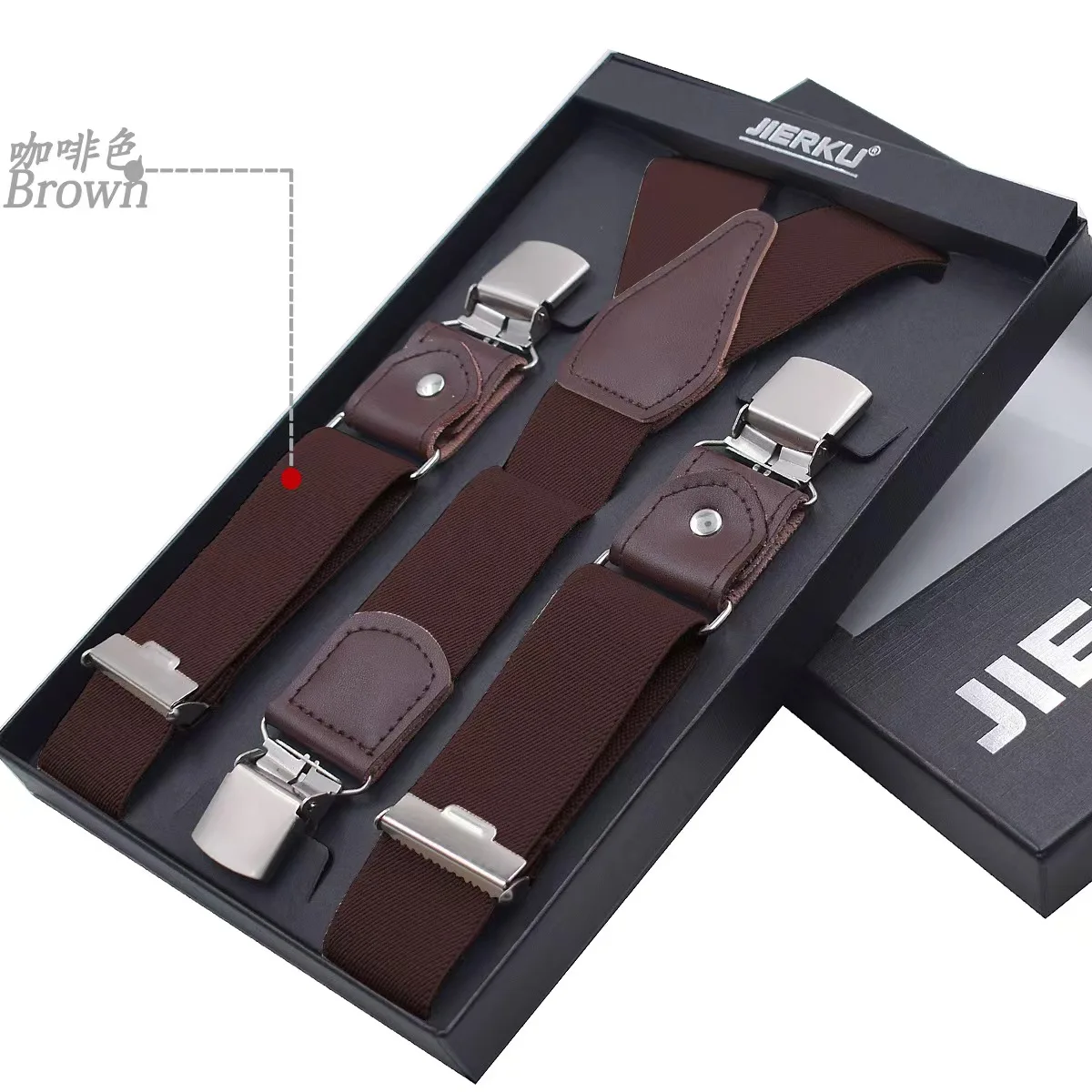 New Man's Suspenders New Braces 3 Clips Leather Casual Suspensorios Trousers Strap Gift For Dad High Quality Tirantes