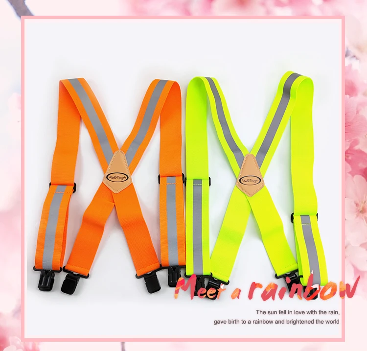 Deepeel 5*110cm Adult Men Suspenders X Type 4 Clips Braces Adjustable Fluorescent Strap Work Male Jockstrap Elastic Wide Belt