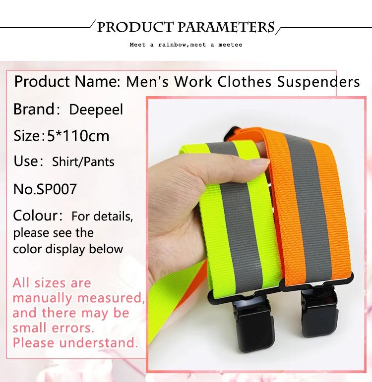 Deepeel 5*110cm Adult Men Suspenders X Type 4 Clips Braces Adjustable Fluorescent Strap Work Male Jockstrap Elastic Wide Belt