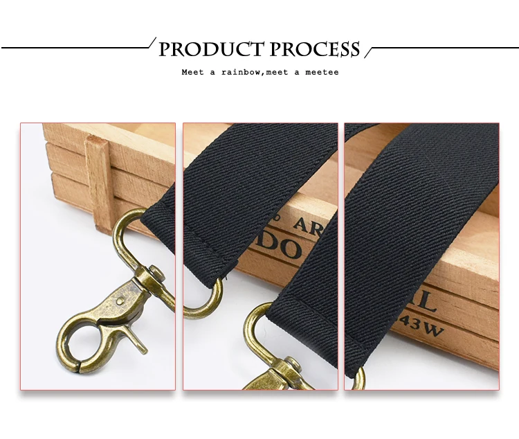 Deepeel 3.5*120cm Men's Adult Suspender X-Type Braces 4 Clips Hook Buckles Adjust Strap Elastic Belt Suspenders for Male Pants
