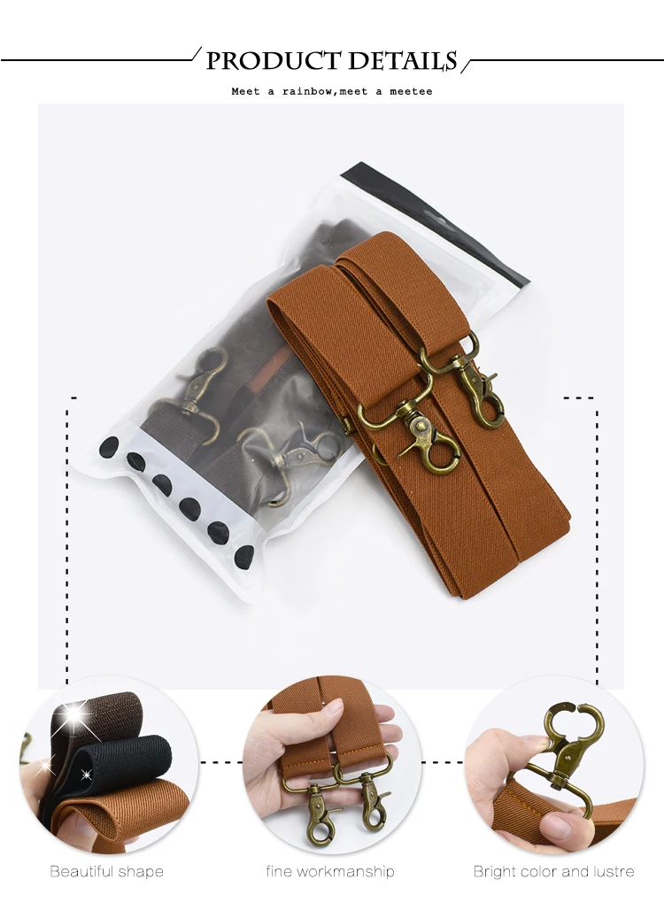 Deepeel 3.5*120cm Men's Adult Suspender X-Type Braces 4 Clips Hook Buckles Adjust Strap Elastic Belt Suspenders for Male Pants