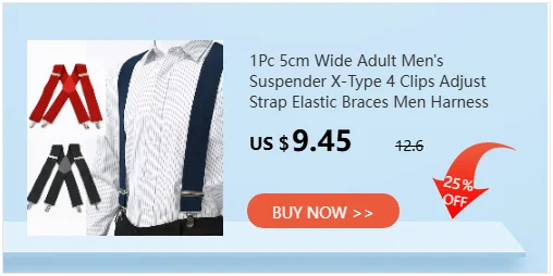 Deepeel 3.5*120cm Men's Adult Suspender X-Type Braces 4 Clips Hook Buckles Adjust Strap Elastic Belt Suspenders for Male Pants