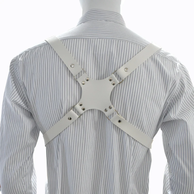 Deepeel 2.5cm Men's Leather Suspenders 2 Clip Hooks Man Elastic Brace Adult Adjust Strap Harness Suspender for Pants Accessories