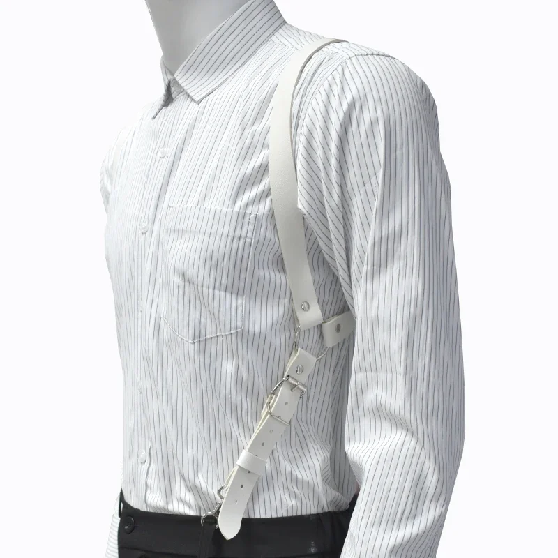 Deepeel 2.5cm Men's Leather Suspenders 2 Clip Hooks Man Elastic Brace Adult Adjust Strap Harness Suspender for Pants Accessories