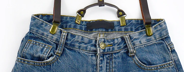 Deepeel Retro Leather Adults Men's Suspenders 4 Clips Y-Type Male Braces 1.5cm Wide Strap Harness Man Jeans Costume Accessories