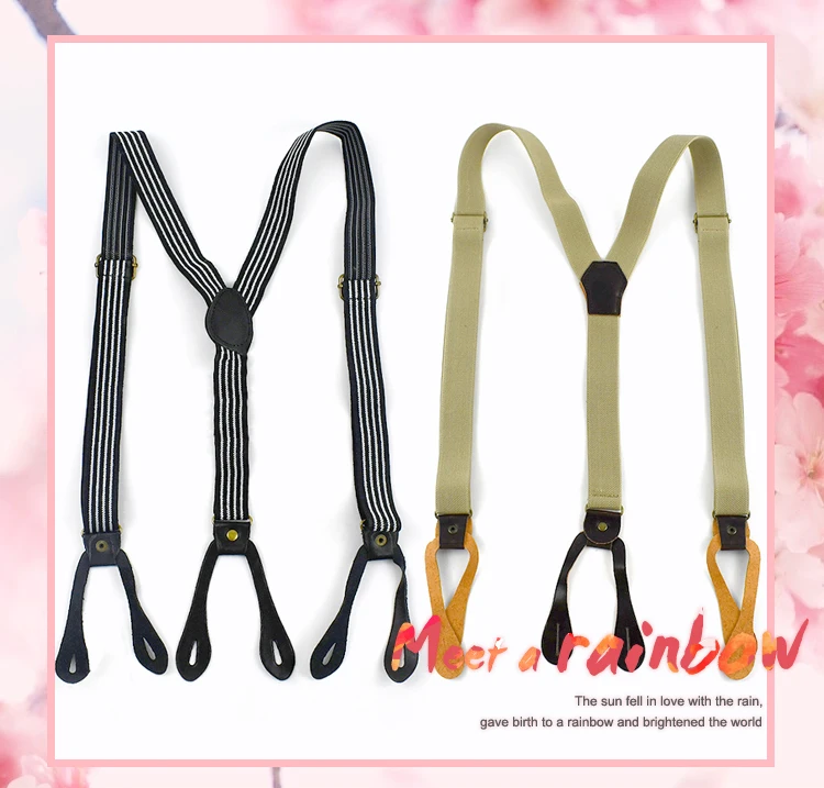 Deepeel 2.5*110cm Retro Adult Men's Suspenders Button Y-Shaped Unisex Braces Adjust Elastic Anti-Slip Strap Pants Male Jockstrap