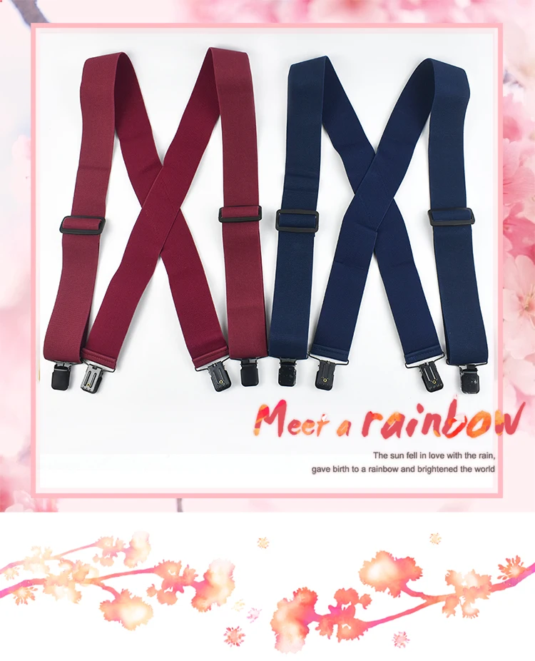 Deepeel Fashion 5cm Wide Adults Men's Suspenders Adjust Elastic Strap X-type 4 Clips Male Braces Harness Man Jockstrap for Pants