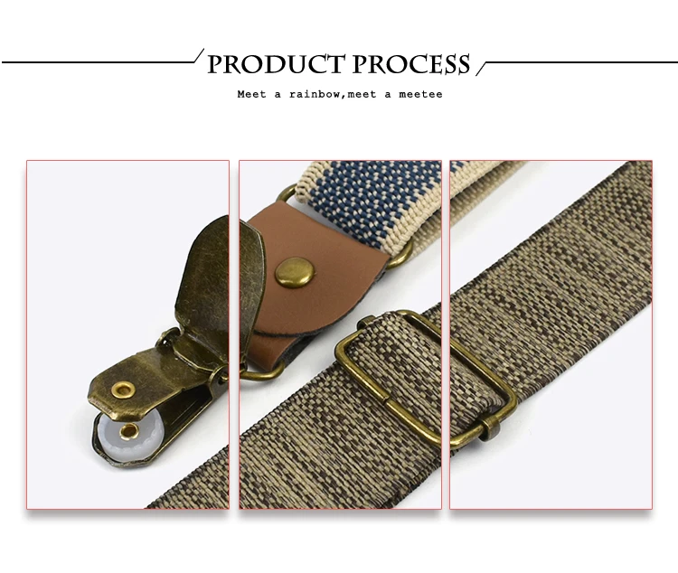 1Pc Deepeel 2/2.5*120cm Retro Mens Suspenders Unisex 4 Clips Y-Type Stripe Elastic Strap Braces Casual Accessory Male Jockstrap