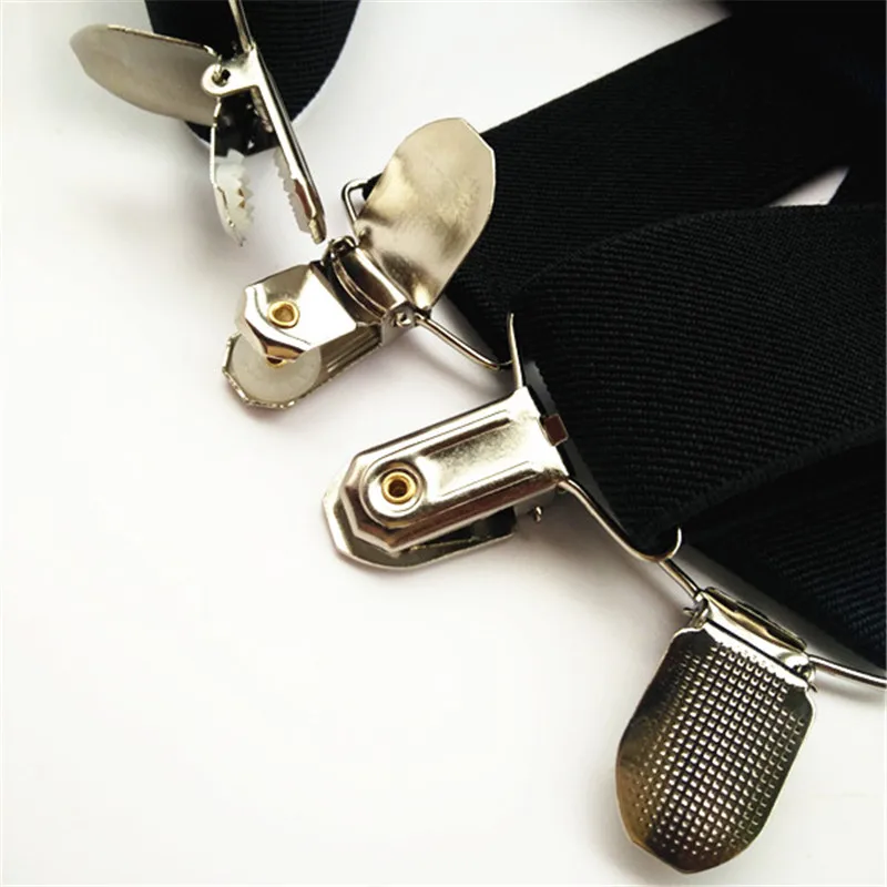 Solid Color Unisex Adult Suspenders Men XXL Large Size 3.5 cm Wide Adjustable Elastic 4 Clips X Back Women Trousers Braces Party