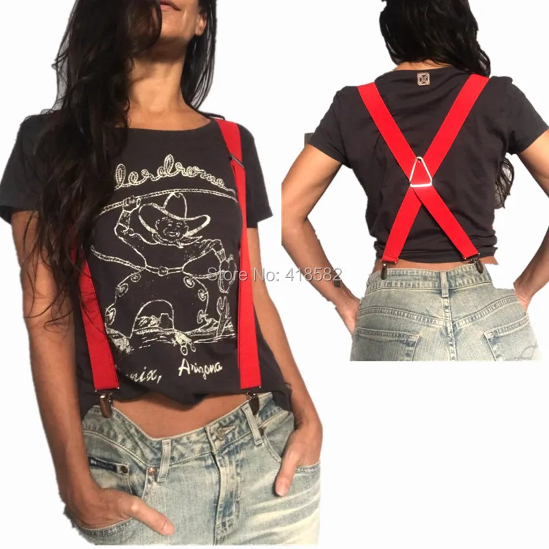 Solid Color Unisex Adult Suspenders Men XXL Large Size 3.5 cm Wide Adjustable Elastic 4 Clips X Back Women Trousers Braces Party
