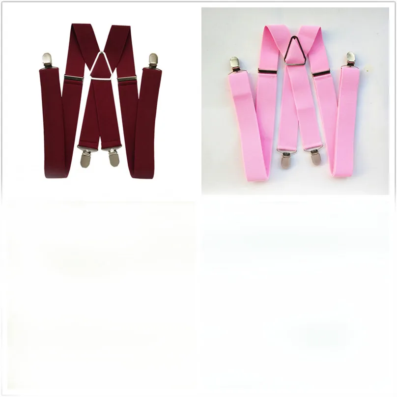 Solid Color Unisex Adult Suspenders Men XXL Large Size 3.5 cm Wide Adjustable Elastic 4 Clips X Back Women Trousers Braces Party