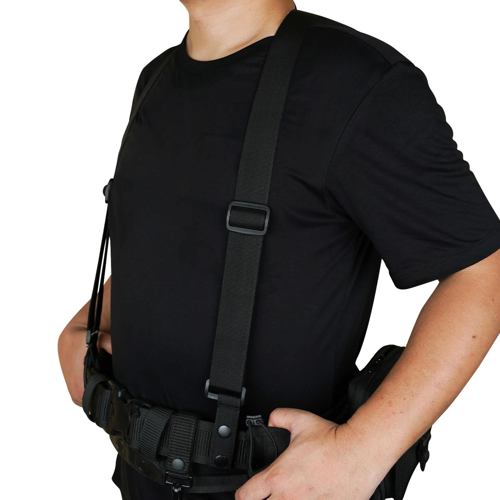 KUNN Tactical Suspenders Police Duty Belt Harness for Men,1.5 Inch Adjustable Tool Belt Suspender with 4 Loop Attachments