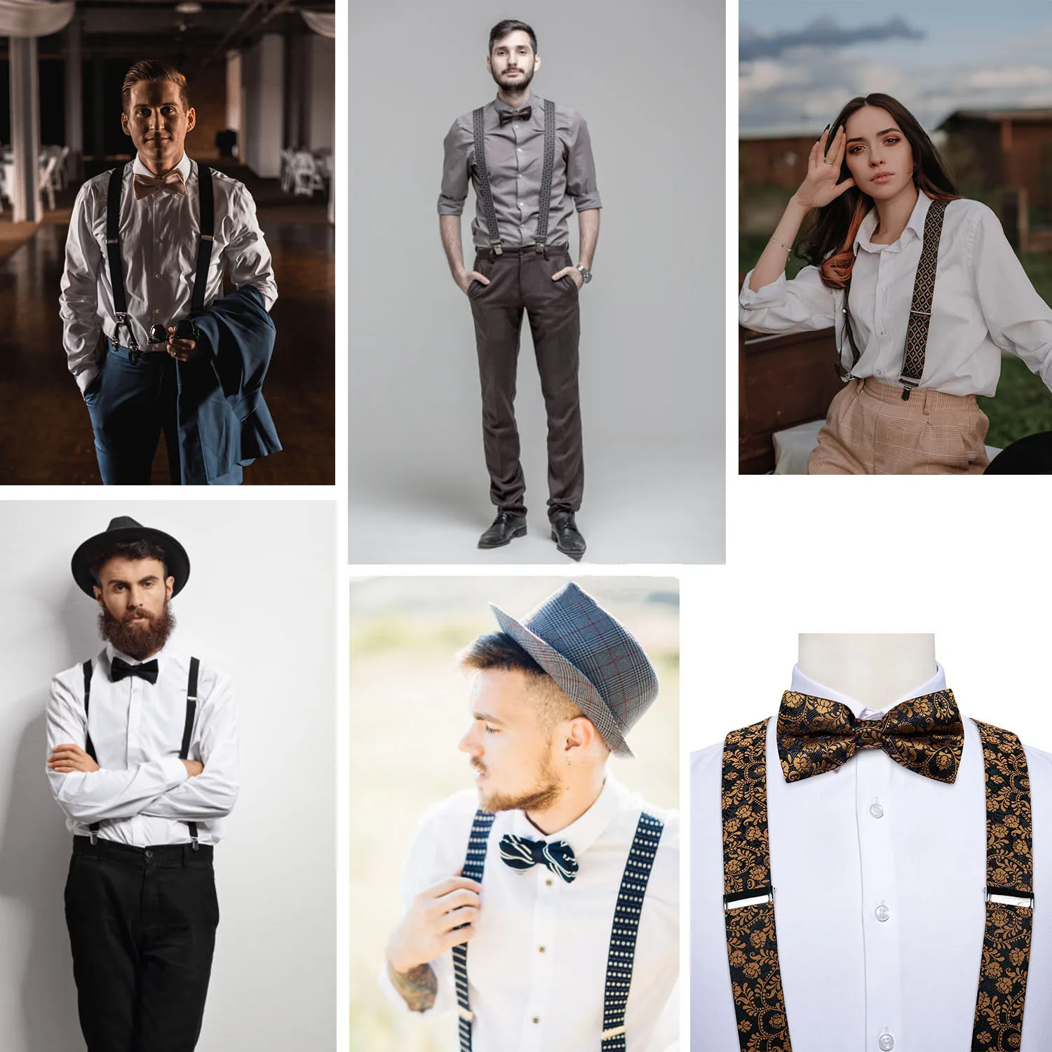 Hot Sale Suspenders Bowtie Sets Mens Women Boys Party Wedding Y-Back Shirt Braces Butterfly Belt Bow Tie Suit Accessories Gift
