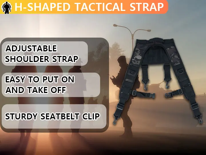 Tactical Police Suspenders for Duty Belt Harness Law Enforcement with Adjustable Strap and 4 Tool Belt Loops