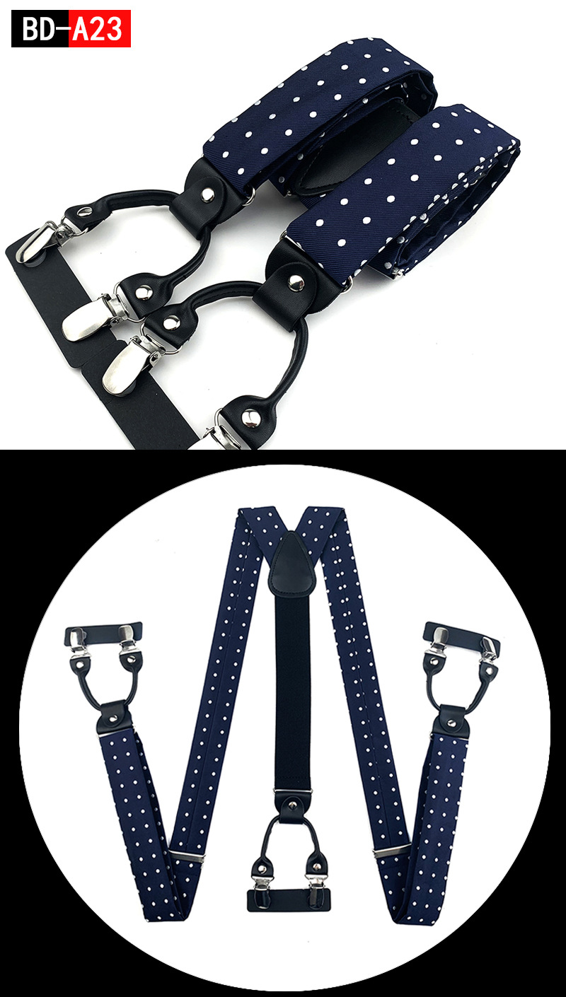 Men's Fashion Accessories Suspenders Trouser Braces 3.5cm Wide Y-Back 6 Clips Wedding Party Event Gifts for Dad Father Husband