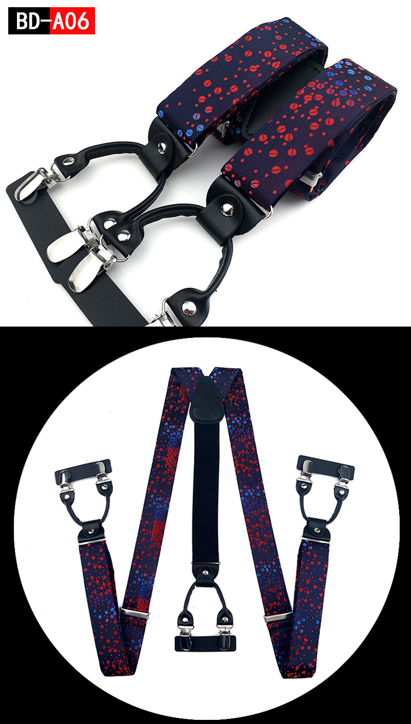 Men's Fashion Accessories Suspenders Trouser Braces 3.5cm Wide Y-Back 6 Clips Wedding Party Event Gifts for Dad Father Husband