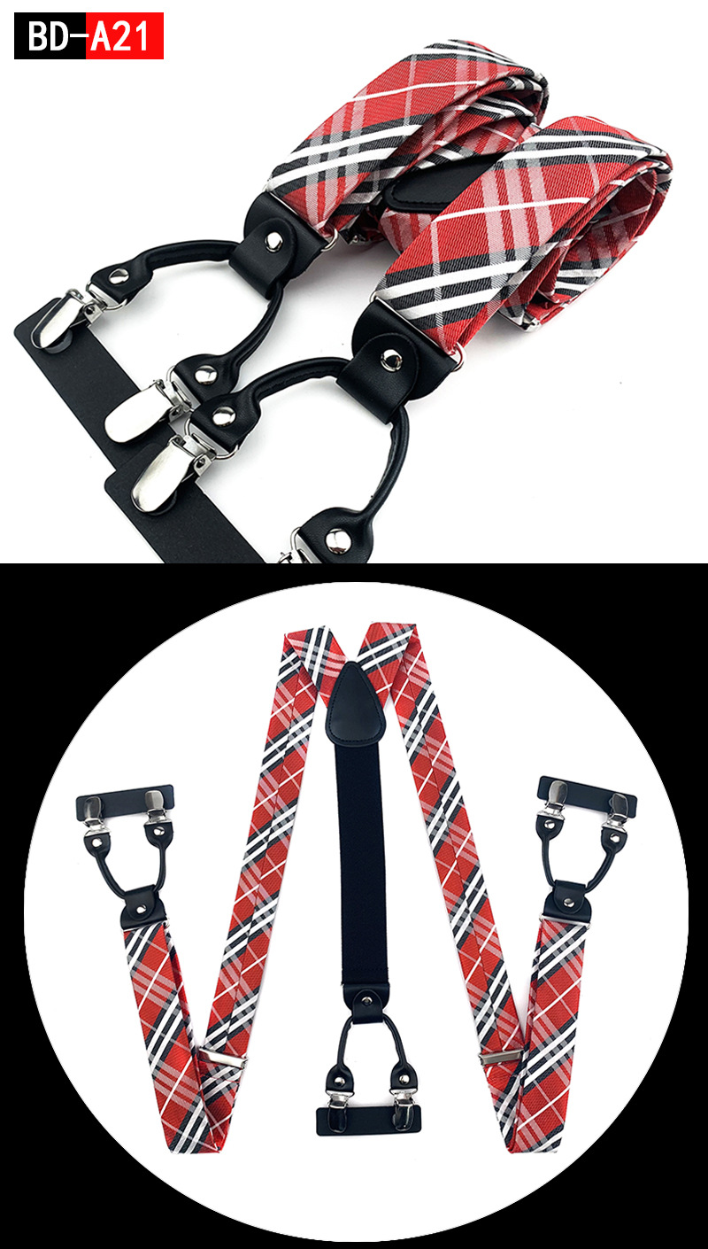 Men's Fashion Accessories Suspenders Trouser Braces 3.5cm Wide Y-Back 6 Clips Wedding Party Event Gifts for Dad Father Husband