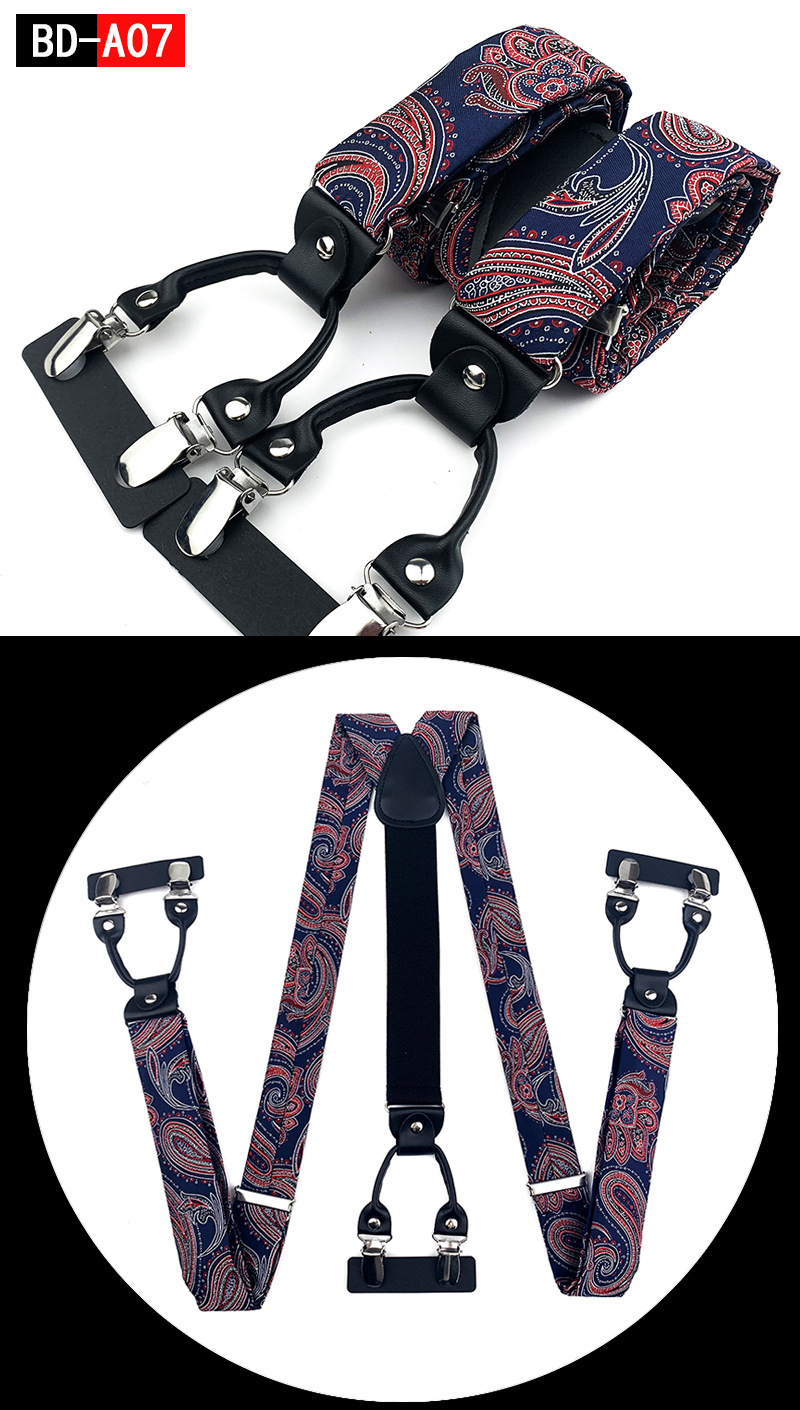 Men's Fashion Accessories Suspenders Trouser Braces 3.5cm Wide Y-Back 6 Clips Wedding Party Event Gifts for Dad Father Husband